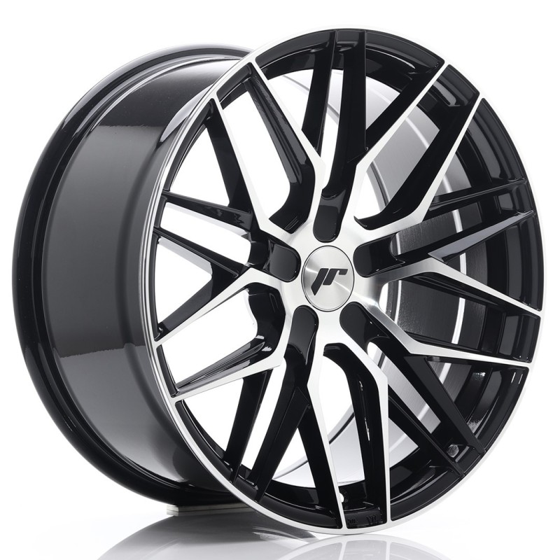 Japan Racing JR-28 Extreme Concave 19x9.5" (5 hole custom PCD) ET20-40, Gloss Black, Machined Spokes