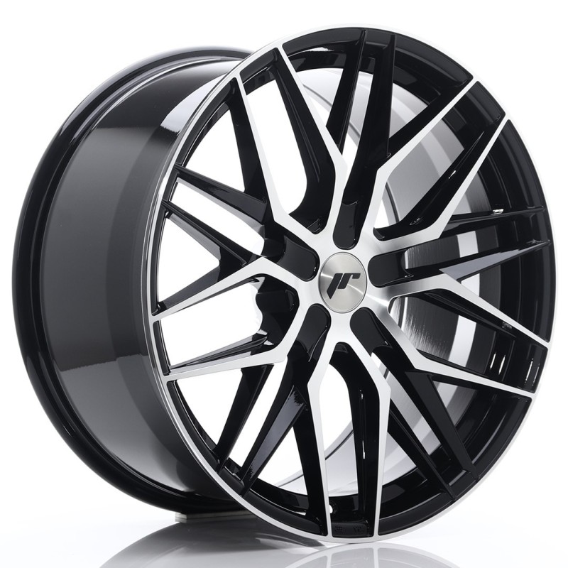 Japan Racing JR-28 Extreme Concave 21x10.5" (5 hole custom PCD) ET15-55, Gloss Black Machined