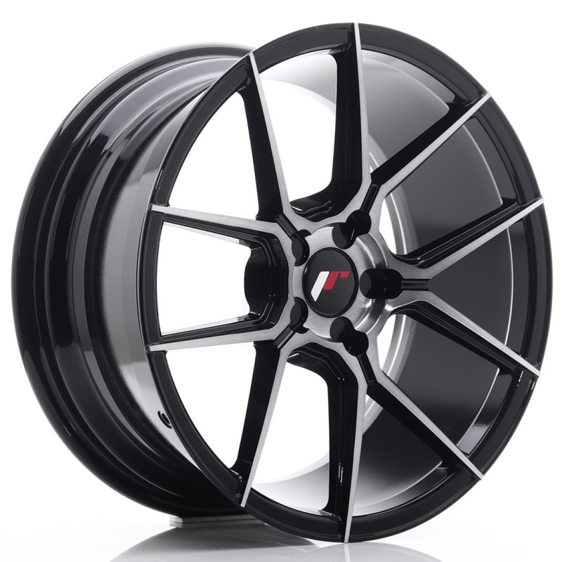 Japan Racing JR-30 18x8.5" (5 hole custom PCD) ET20-40, Brushed Black