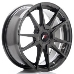 Japan Racing JR-21 17x7" (4 & 5 hole custom PCD) ET25-40, Hyper Gray
