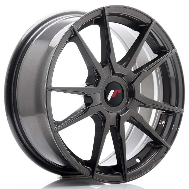 Japan Racing JR-21 17x7" (4 & 5 hole custom PCD) ET25-40, Hyper Gray