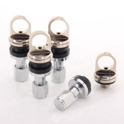 Aluminium Air Valves with 4 mm TPMS Holder (set of 4)