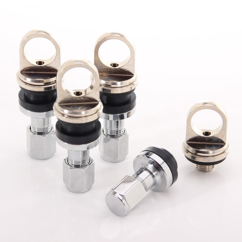 Aluminium Air Valves with 4 mm TPMS Holder (set of 4)