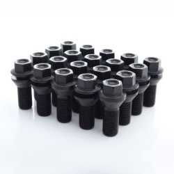 M15x1.25 Black Wheel Bolts (Pack of 20)