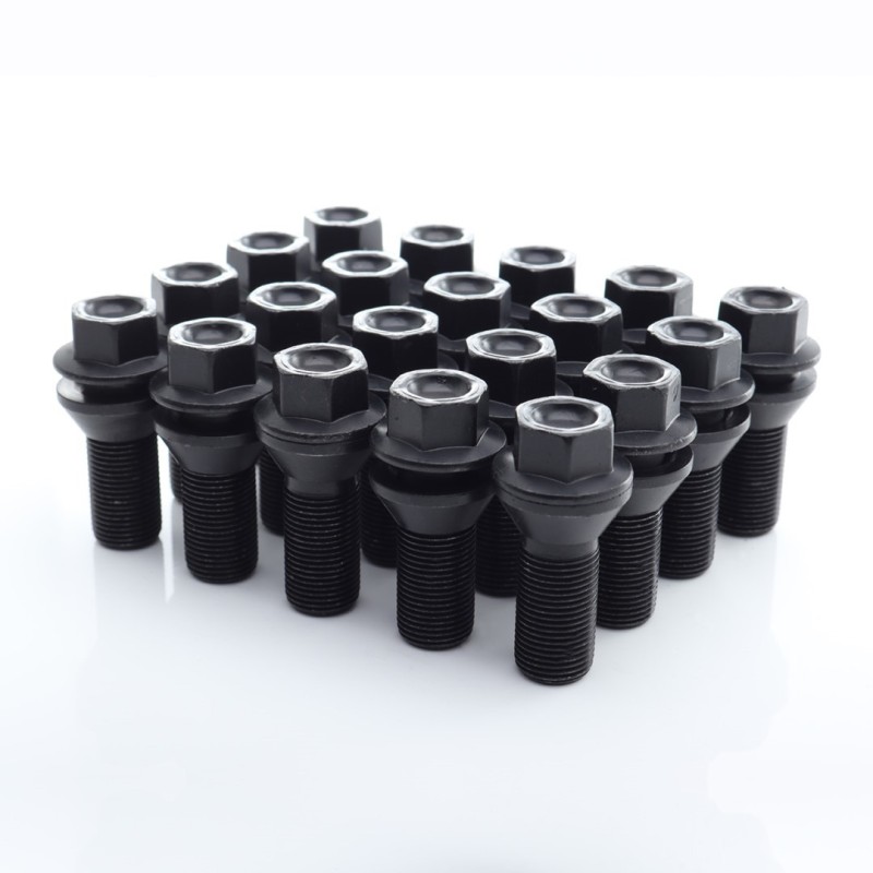 M15x1.25 Black Wheel Bolts (Pack of 20)
