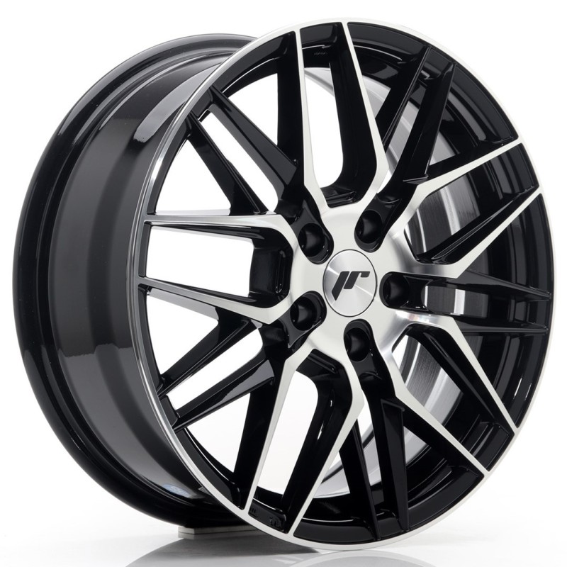 Japan Racing JR-28 17x7" 5x100 ET35, Gloss Black Machined