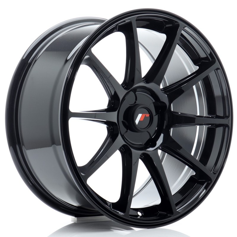 Japan Racing JR-11 18x8.5" (4 hole custom PCD) ET20-40, Gloss Black