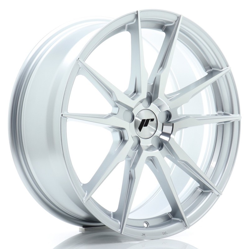 Japan Racing JR-21 19x8" (5 hole custom PCD) ET20-40, Machined Silver