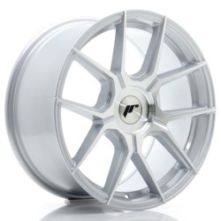 Japan Racing JR-30 17x8" (4 & 5 hole custom PCD) ET20-40, Machined Silver