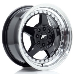 Japan Racing JR-6 15x7" 4x100/108 ET25, Gloss Black, Machined Lip