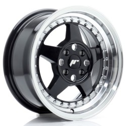 Japan Racing JR-6 15x7" 4x100 ET35, Gloss Black, Machined Lip