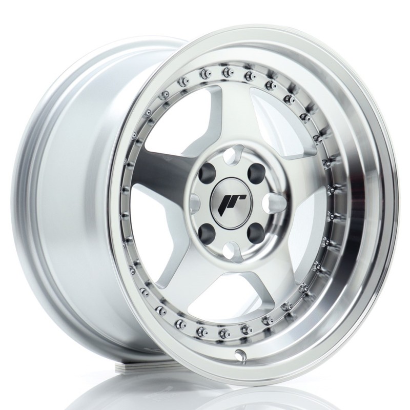 Japan Racing JR-6 15x8" 4x100 ET5, Machined Silver