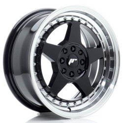 Japan Racing JR-6 16x7" 4x100/108 ET25, Gloss Black, Machined Lip