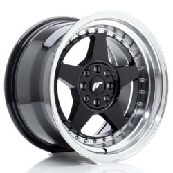 Japan Racing JR-6 16x9" 4x100/108 ET20, Gloss Black, Machined Lip
