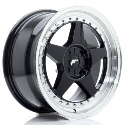Japan Racing JR-6 17x8" (4 hole custom PCD) ET20-35, Gloss Black, Machined Lip