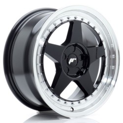 Japan Racing JR-6 17x8" (5 hole custom PCD) ET20-35, Gloss Black, Machined Lip