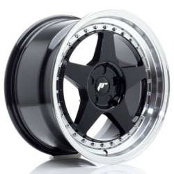 Japan Racing JR-6 17x9" (5 hole custom PCD) ET20-35, Gloss Black, Machined Lip