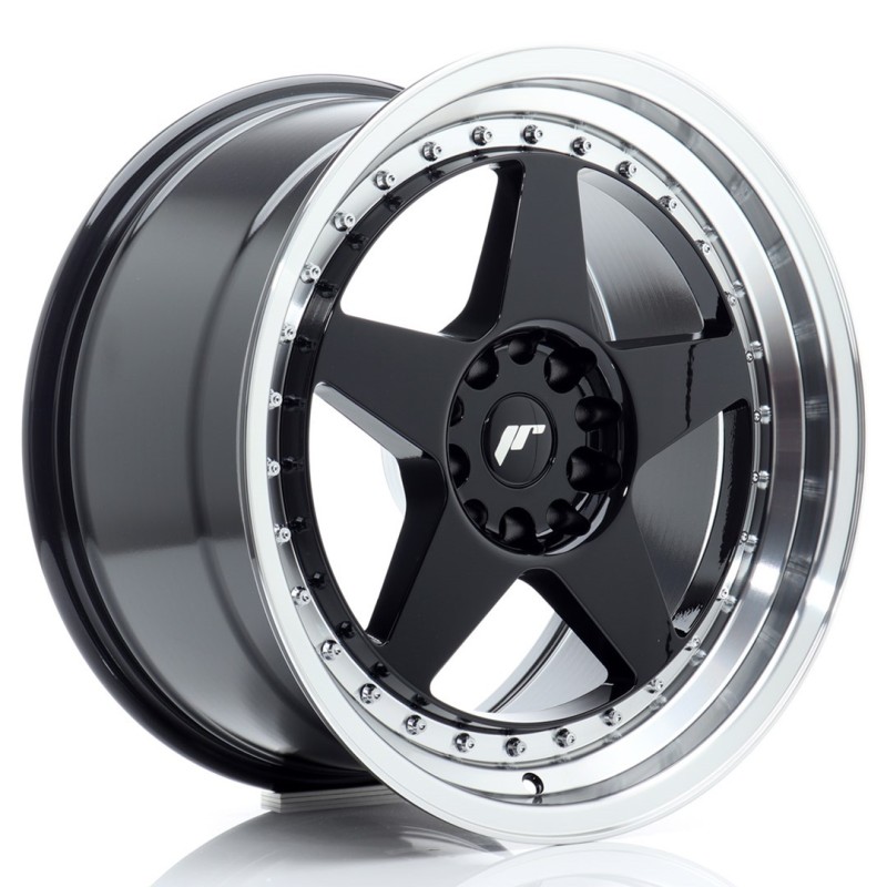 Japan Racing JR-6 18x9.5" 5x114.3/120 ET22, Gloss Black, Machined Lip