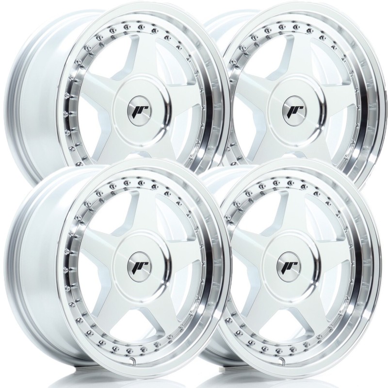 Set of 4x Japan Racing JR-6 16x7" 4x100 ET20, Machined Silver