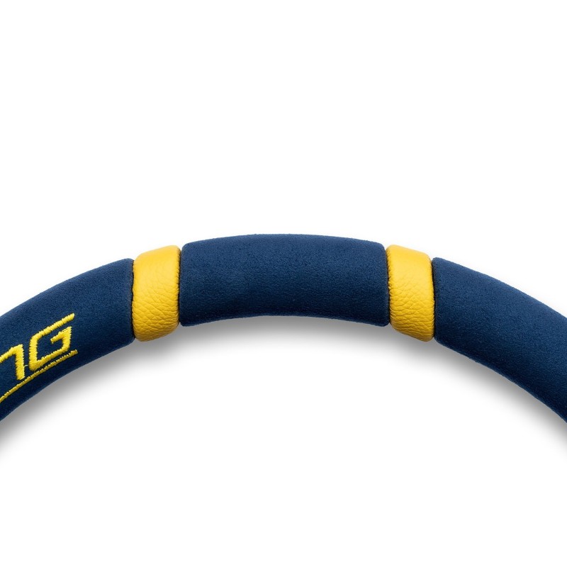 Momo Drifting Steering Wheel (90 mm Dish), Blue Microfiber, Anthracite Spokes - 35 cm