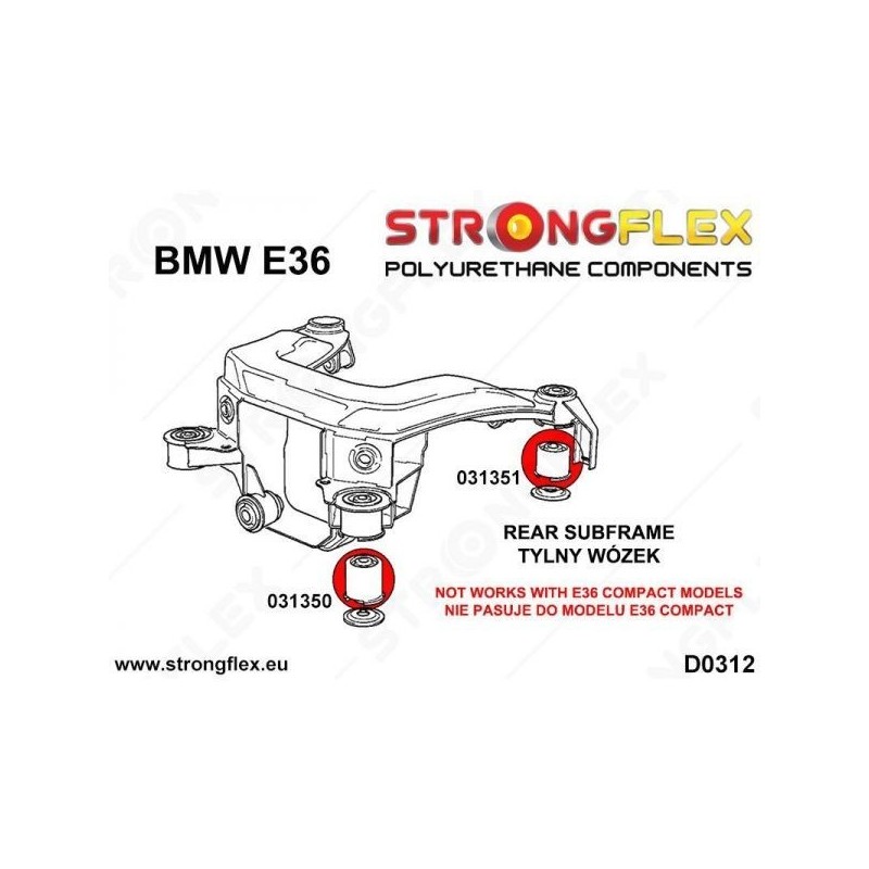 Kit BMW e36 Strongflex Subchasis Trasero