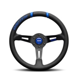 Momo Drifting Steering Wheel (88 mm Dish), Black Leather, Black Spokes - 33 cm