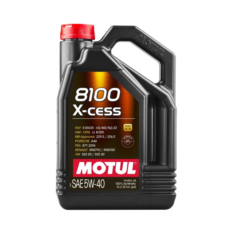 Motul 8100 X-Cess 5W40 Engine Oil (5L) (Mercedes, Porsche, VW, GM...)