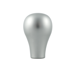 Pomo Corto Plateado de Aluminio