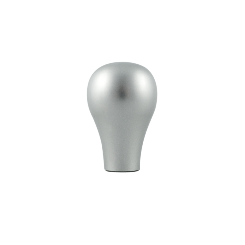 Pomo Corto Plateado de Aluminio
