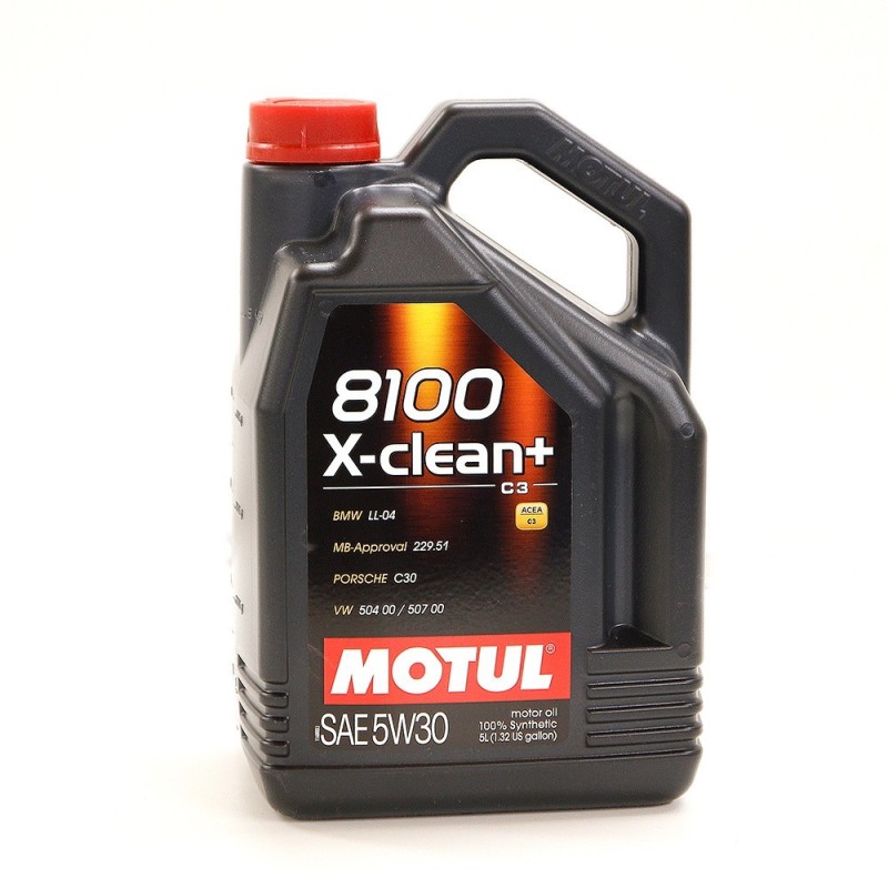 Motul X-Clean+ Engine Oil - 5W30 8100 (BMW LL-04, Porsche C30, Mercedes 229.51, VW 504 507) 5L