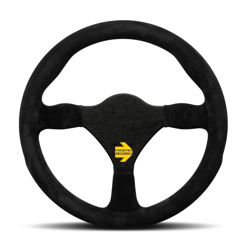 Momo Mod. 26 Steering Wheel, Black Suede, Black Spokes - 28 cm