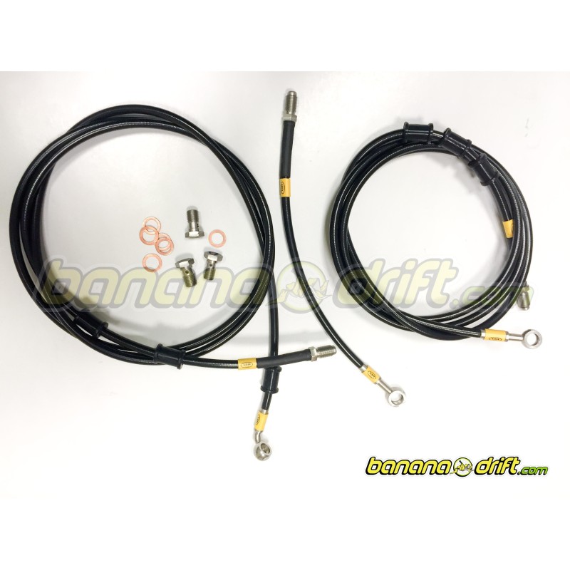 Kit Latiguillos HEL para freno de mano hidráulico con repartidor ZEROoNE y ADAPTADOR BMW36