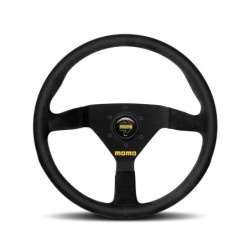 Momo Mod. 78 Steering Wheel (36 mm Dish), Black Suede, Black Spokes - 35 cm