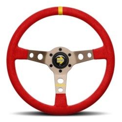Momo Mod. 07 Steering Wheel (72 mm Dish), Red Microfiber, Anthracite Spokes - 35 cm