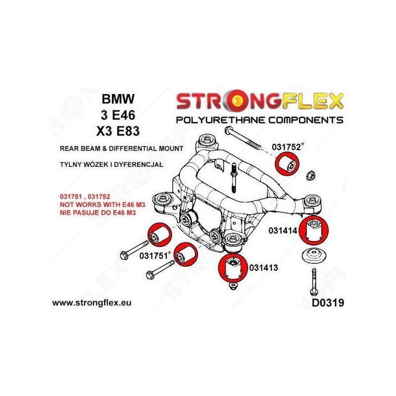 Kit Strongflex puente trasero e46 completo