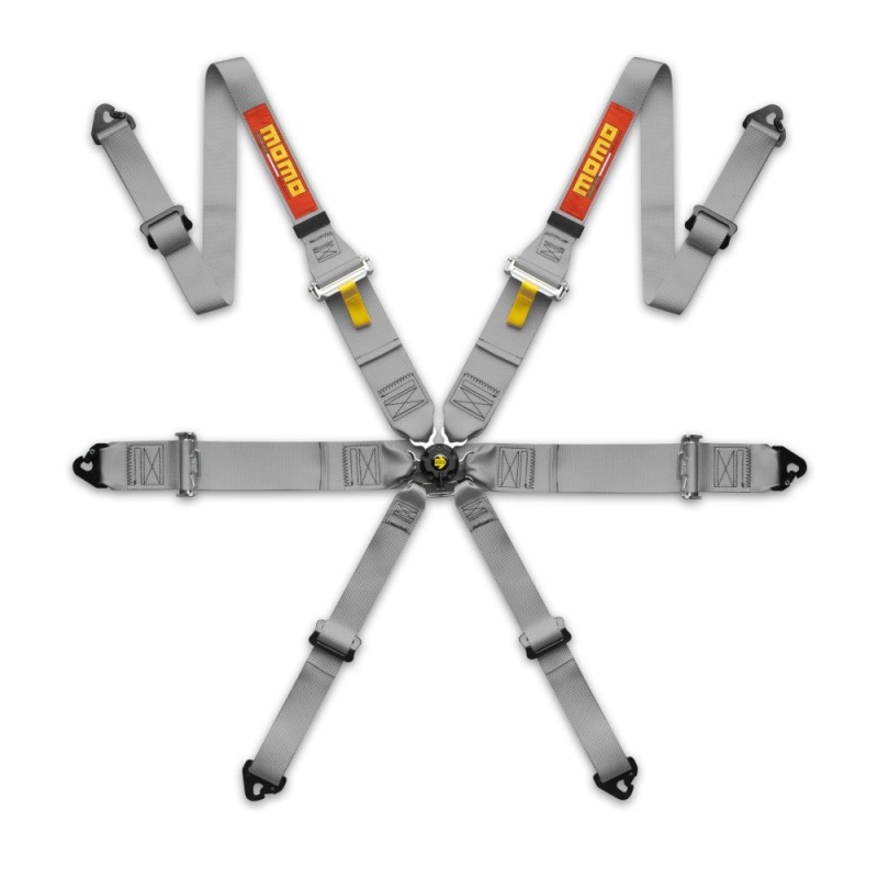Momo Pro Driver 6 Points 3+2" Harness (FIA, Hans) - Grey"