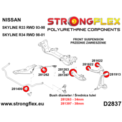 kit de silenblocks tren delantero nissan skyline r33