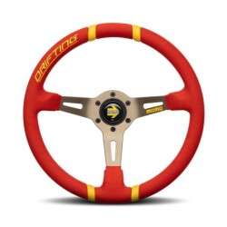 Momo Drifting Steering Wheel (90 mm Dish), Red Microfiber, Anthracite Spokes - 35 cm