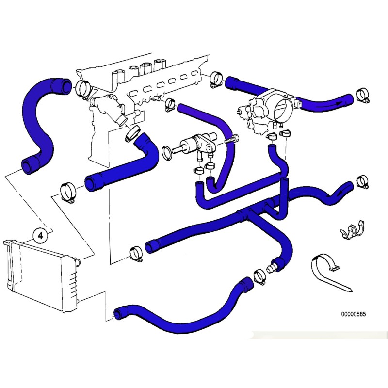 KIT COMPLETO Mangueras de silicona bmw m50 Con vaso de expansion en el radiador