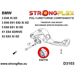 Transfer case bushing insert