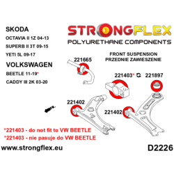 Front lower arm - rear bush 65mm SPORT