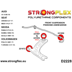 Front lower arm - rear bush 65mm SPORT