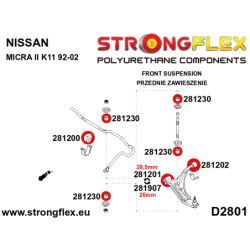 Front suspension bush kit SPORT