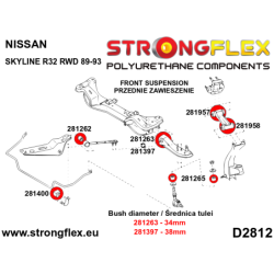 Front inner track control arm bush 38mm SPORT