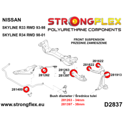 Front inner track control arm bush 38mm SPORT