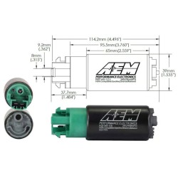 AEM Universal 340 Lph Compact Fuel Pump - E85 - With Hooks