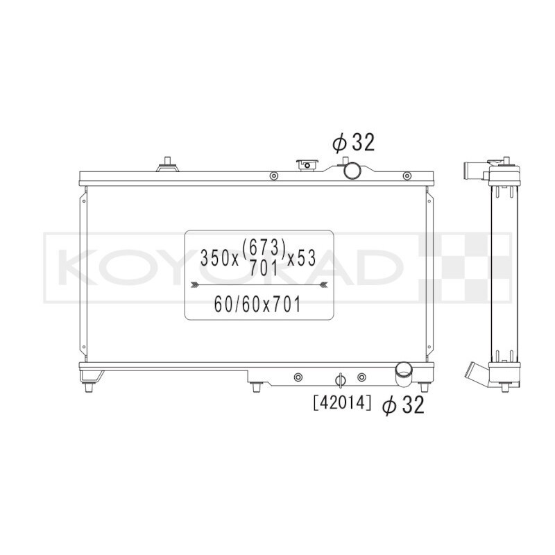 Koyorad XL Aluminium Radiator for Honda Civic EG6 & EG9