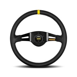 Momo Mod. 03 Steering Wheel (70 mm Dish), Black Leather, Black Spokes - 35 cm