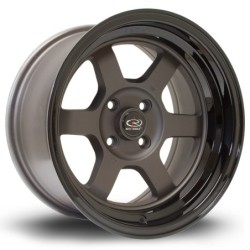 Rota Grid V 15x8" 4x100 ET0, Gunmetal, Gloss Black Lip