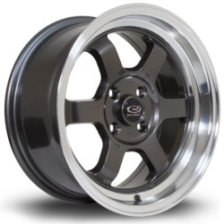 Rota Grid V 15x7" 4x100 ET20, Gunmetal, Polished Lip